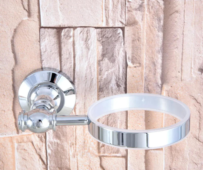 Description Picture 6 of itemPolished Chrome Brass Wall Mounted Toilet Brush Set Bathroom Accessories Cleaning Toilet Brush Holder With Ceramic Cup Lba795