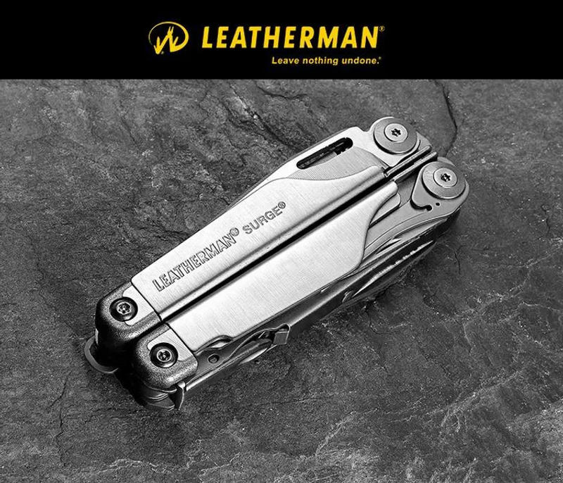 Description Picture 2 of itemLEATHERMAN - Surge Heavy Duty Multitool with Premium Replaceable Wire Cutters and Spring-Action Scissors, Black/Silver with Prem