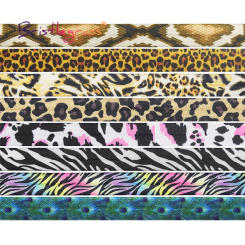 BRISTLEGRASS 2 5 10 Yard 5/8" 15mm Lace Crown Leopard Animal Print Fold Over Elastics FOE Spandex Band Tape Hair Tie Sewing Trim
