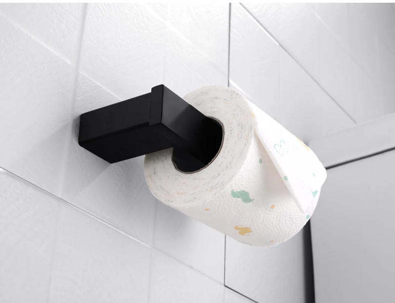 Description Picture 4 of itemBathroom Accessories Hardware Set Kit Towel Ring Wall Mount Matt Black Toilet Paper Holder Stainless Steel