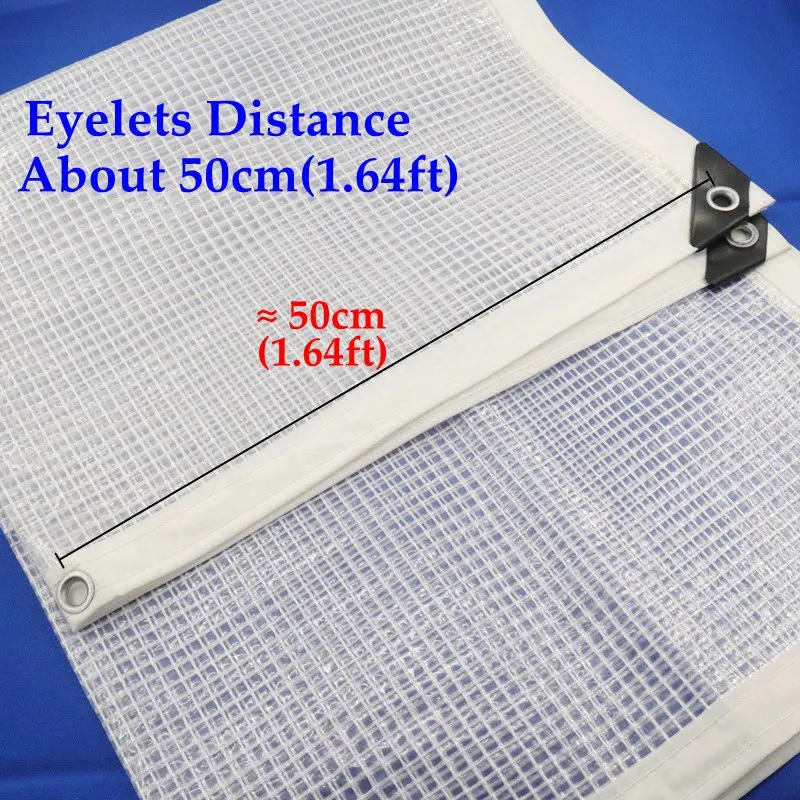 Description Picture 4 of item0.33mm Transparent PE Tarpaulin Mesh Reinforce Rainproof Cloth Waterproof Terrace Balcony Plants Cover Keep Warm Sun Shade Net