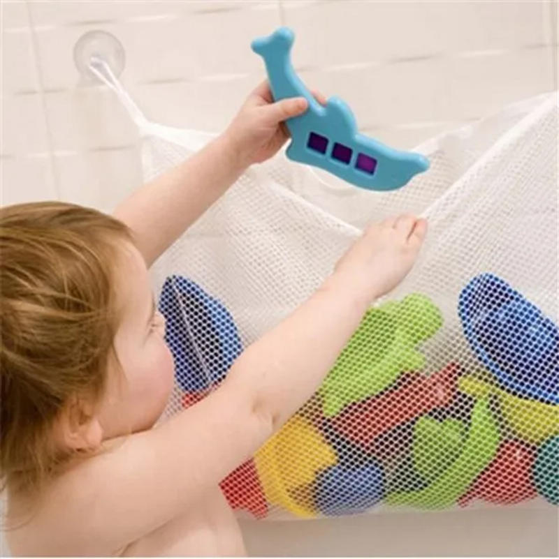 Description Picture 4 of itemFolding Baby Bathroom Hanging Mesh Bath Toy Storage Bag Net Suction Cup Baskets Shower Toy Organiser Bags