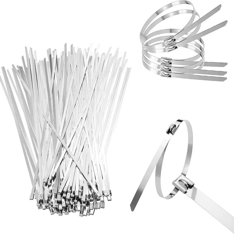 Description Picture 3 of item100PCS Stainless Steel Cable Ties, Self-locking High Temperature Resistant Metal Cable Ties, Buckle Type Wire-wound Locking Tool