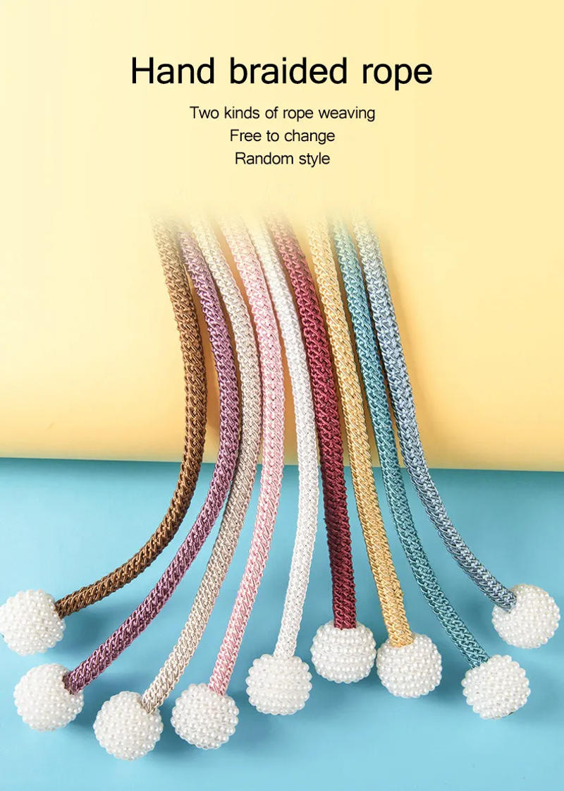 Description Picture 6 of item1Pc Pearl Buckle Curtain Clip Tieback Holdbacks Tie Backs Strap Pearl Ball Curtain Holdbacks Home Decoration Curtain Tieback
