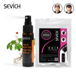 Sevich 10 Colors Instant Hair Growth Kit 100g Hair Building Powder Fiber Refill Bag Hair Care 30ml Ginger Hair Growth Spary