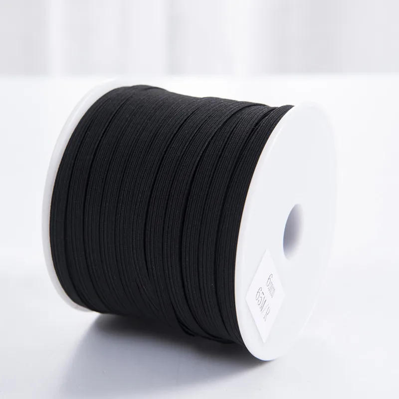 Description Picture 5 of item3/5/6/8/10/12mm 5yards Hight Elastic Bands Spool Sewing Band Flat Elastic Cord White and Black Diy Handmade Accessories