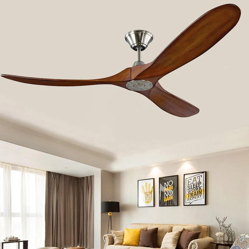 Description Picture 5 of item60 70 Inch Large Ceiling Fan Only Remote Control DC Motor Reverse Wood Blades Fans Lighting High Quanlity Design Wooden Fans