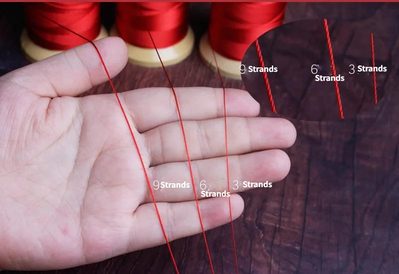 Description Picture 3 of item3/6/9/18 Strands Hand Woven Threads String Beaded Ropes Tassel Cords For Exquisite Bracelet Necklace Jade Pendant Lanyards