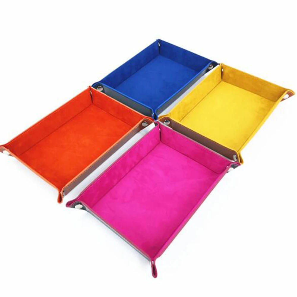Description Picture 4 of itemDouble-Sided Dice Storage Tray Holder  Leather Folding  Velvet for  D&D Card Memo Table Games Organizer