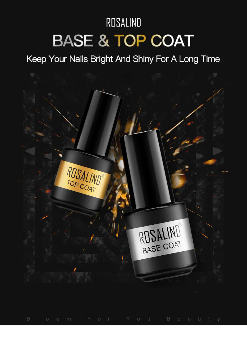 Description Picture 5 of itemROSALIND Primer Top Base Coat 7ML Gel Nail Polish For Manicure Long Lasting Nail Art Salon Gel Varnish UV LED Color Gel Polish