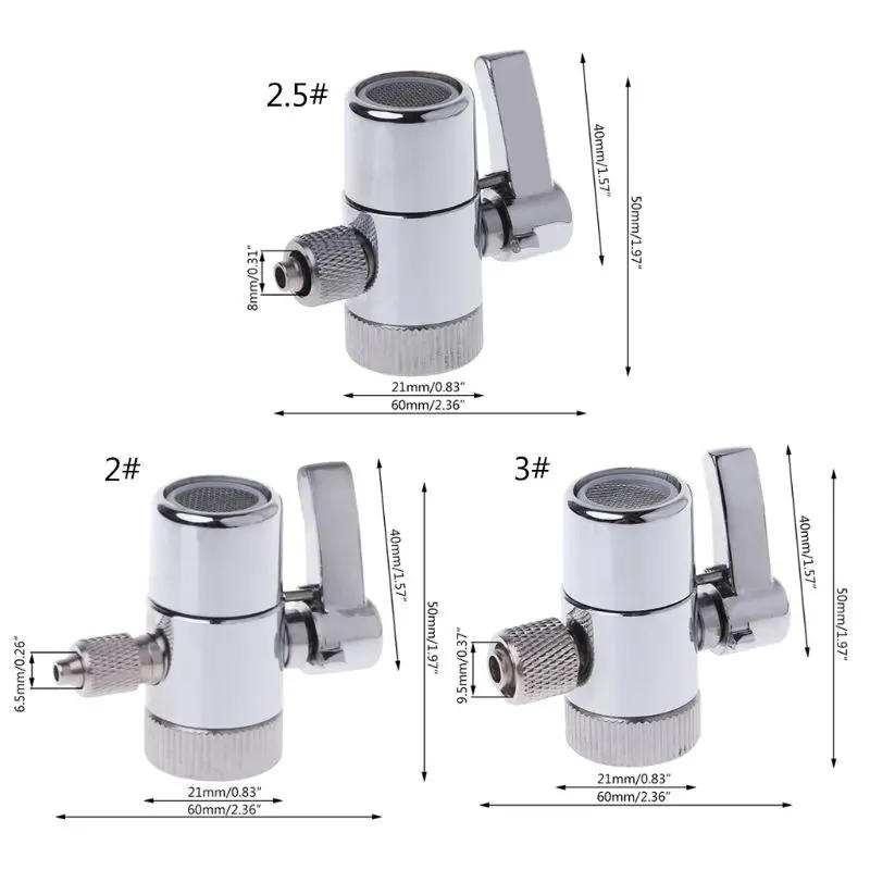 Description Picture 2 of itemM22 Brass Water Filter Faucet Replacement Parts Diverter Valve Ro System 1/4" 2.5/8" 3/8" Tube Connector Fittings Home Kitchen