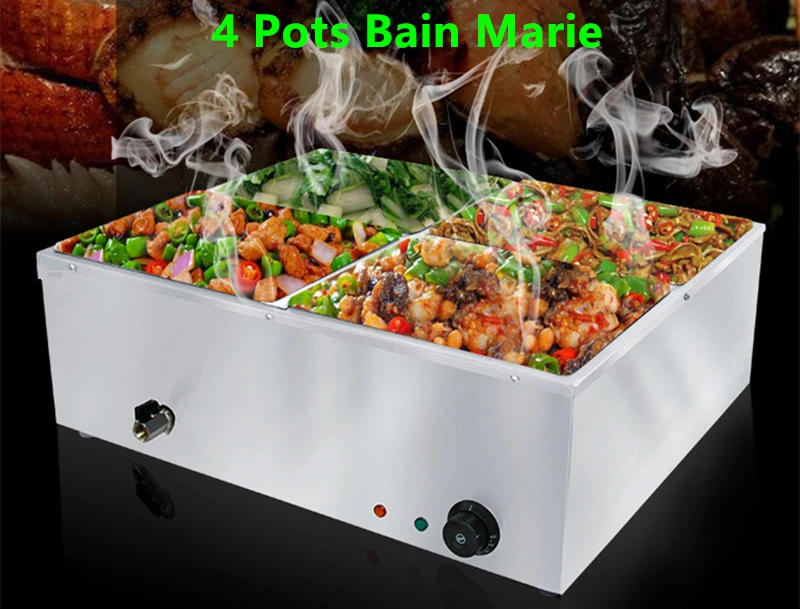 Description Picture 2 of item220V Stainless Steel Food Bain Marie Commercial Buffet Insulation Deep Soup Stove Food Warmer Machine For Kitchen Appliance