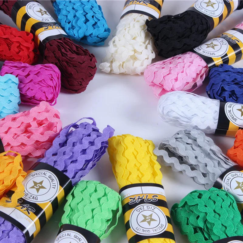 Description Picture 3 of item15yard 5mm Multi Colors Terylene Ribbon Lace Trimming Ribbon Wave Cords Threads for Patchwork Party Decor DIY Craft Supplies