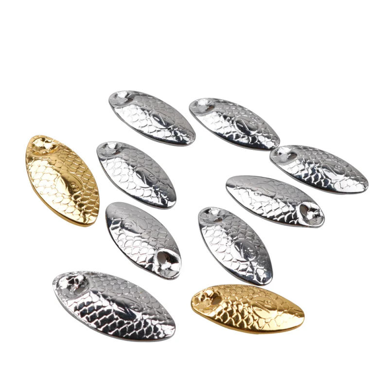 Description Picture 2 of item10pcs/lot Fishing Spinner Rings Blades Water drop fish scale sequins Nickel Spoons Plaice Tackle Craft DIY bait lure accessories