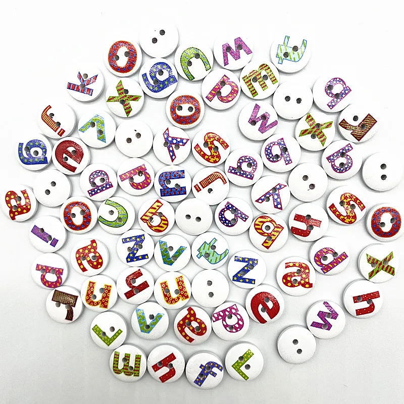 Description Picture 4 of item30pcs 15mm Round Button Monogrammed Christmas Stripe Plaid Button Love Scrapbooking for Wedding Decor Sewing Accessories