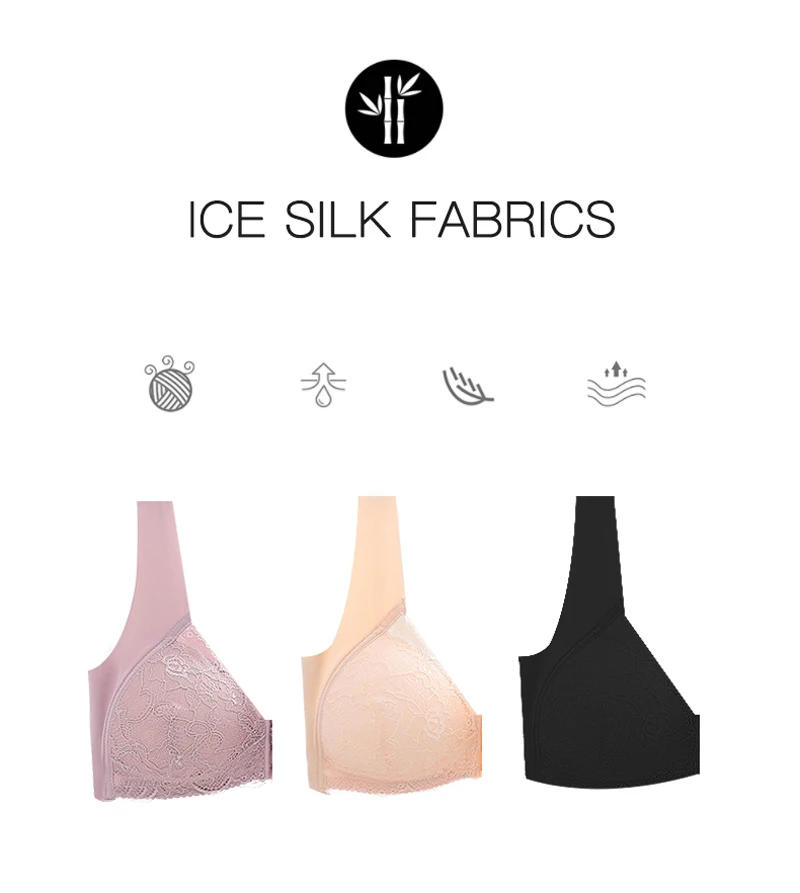 Description Picture 4 of itemSexy Underwear Women Push Up Bras For Women Plus Size Seamless Lace Bra Front Closure Wireless Gather Brassiere Bralette