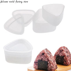 Silicone world 2Pcs/Set DIY Sushi Mold Onigiri Rice Ball Food Press Triangular Sushi Maker Mold Kitchen Sushi Bento DIY Tool