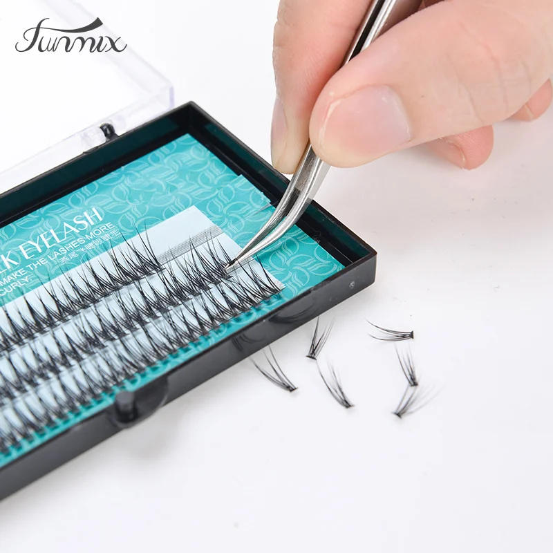 Description Picture 3 of item1pc FUNMIX Natural Fishtail Type Dovetail Fly Eyelash Soft Mink Eyelash For Fake Eyelashes Extension Makeup Tool