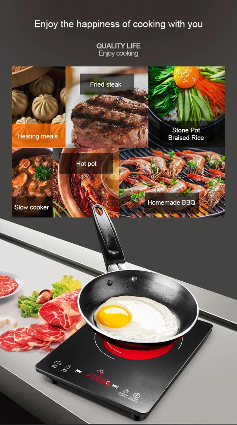 Description Picture 3 of itemDMWD Household Mini Electric Induction Cooker Heat Milk Water Boiled Countertop Burner Stew Porridge Noodles Hotpot Stove 2000W