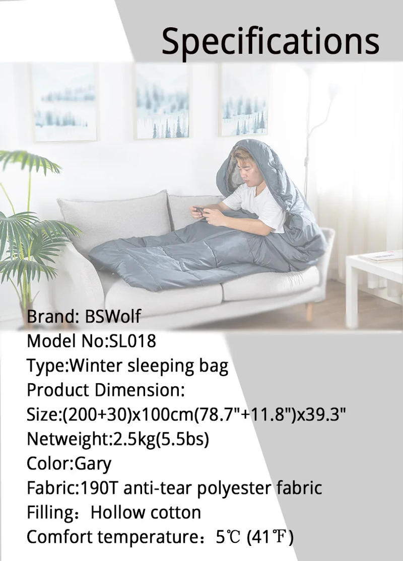 Description Picture 5 of itemBSWolf Large Camping Winter Sleeping bag lightweight loose widen bag long size for Adult rest outdoor Hiking Travel tourisem