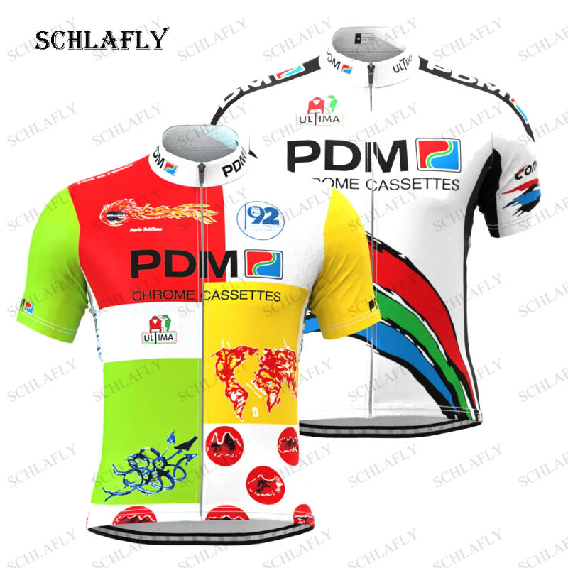 Description Picture 3 of itemPDM 1992 Men cycling jersey retro summer short sleeve bike wear jersey road jersey cycling clothing schlafly
