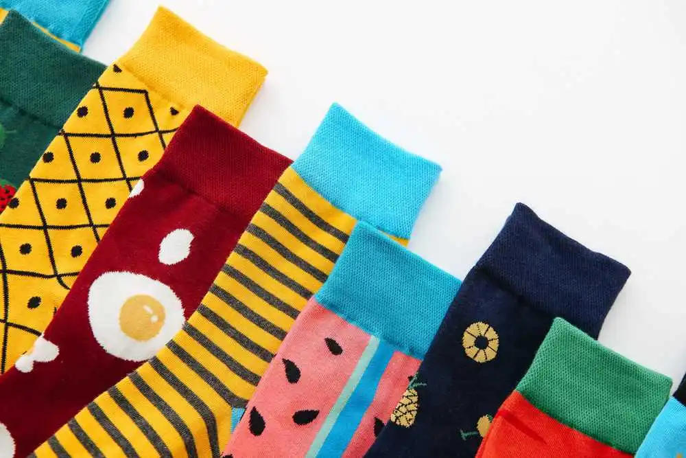 Description Picture 6 of itemWomen Happy Funny Socks With Print Fruit food Art Cute Winter Socks With Avocado Sushi Food Cotton Fashion Harajuku Socks