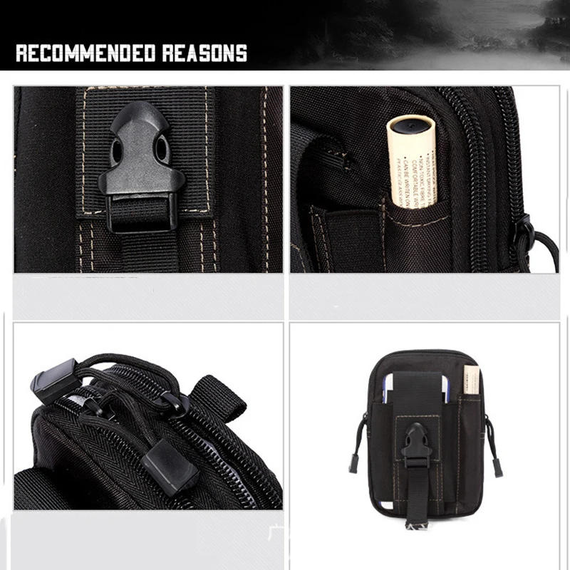 Description Picture 5 of itemMen's Waist Pack Small Pouch Belt Bag Molle Hunting EDC Tools Pocket Outdoor Sports Running Pouch Travel Camping Bags Soft Back