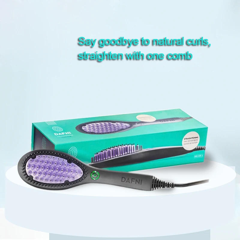 Description Picture 2 of itemHair Straightener Brush Ceramic Fast Straightening Heating Hot Comb Women's Smoothing Brush Styling Tool Curling Iron