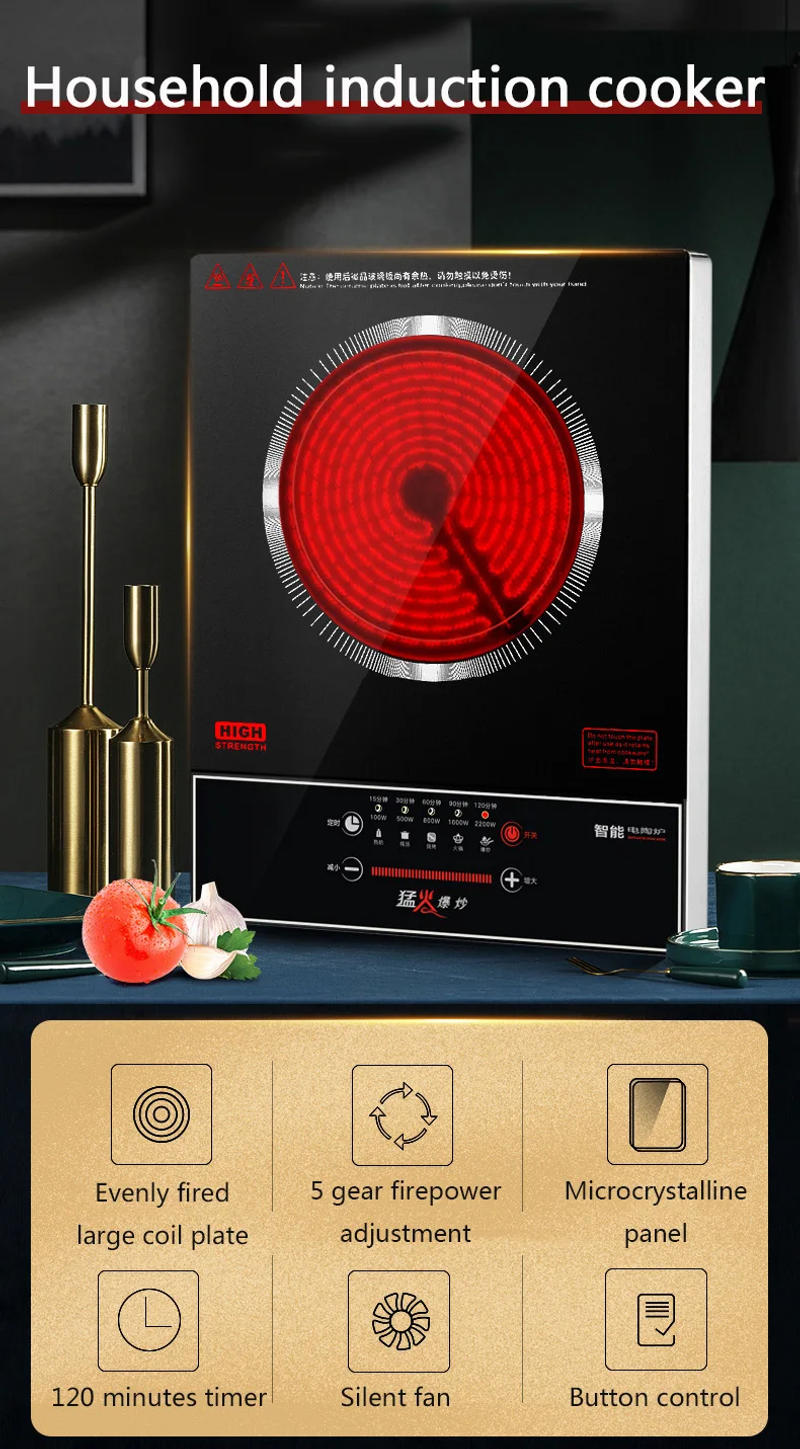 Description Picture 2 of itemDMWD Household Electric Stove 2200W Induction Cooker Tea Maker Water Heater Hot Plate Electromagnetic Oven Kitchen Tool 220V