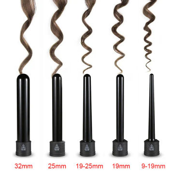 5 in 1 Curling Iron Wand Set Fast Heating Up Hair Curler for Wavy with 5 Interchangeable Coating Barrels Beach Wave Hair Curler