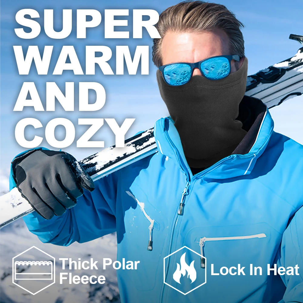 Description Picture 5 of itemCold Weather Neck Warmer Gaiter Winter Fleece Face Cover Cycling Running Hiking Skiing Thermal Half Mask Scarf Bandana Men Women