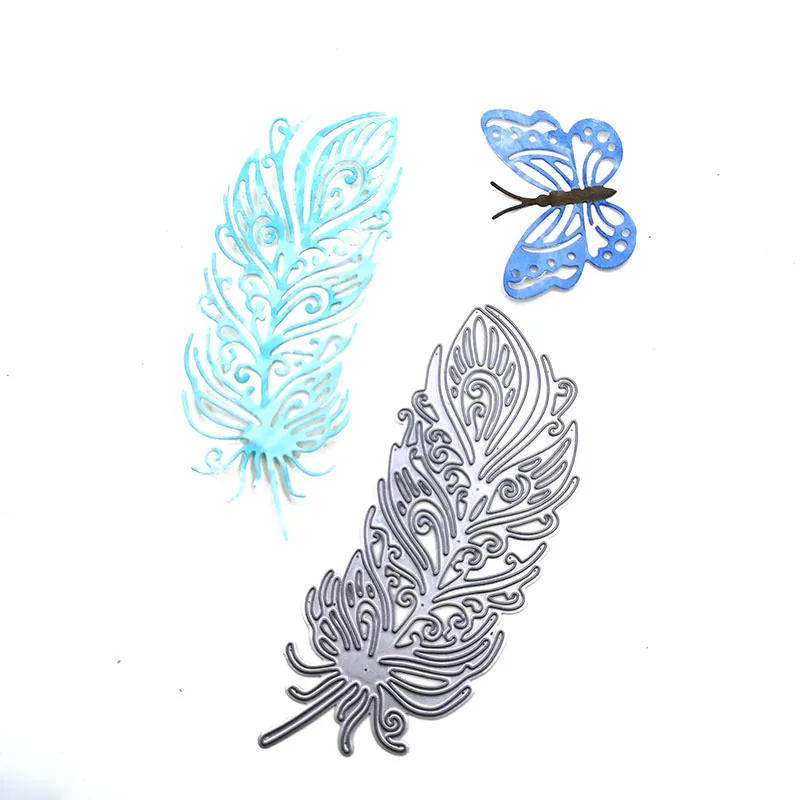 Description Picture 5 of itemFeather Metal Cutting Dies Scrapbooking DIY Metal Craft Cut Die Mold Feather Templates Stencil Photo Album Card Making Supplies
