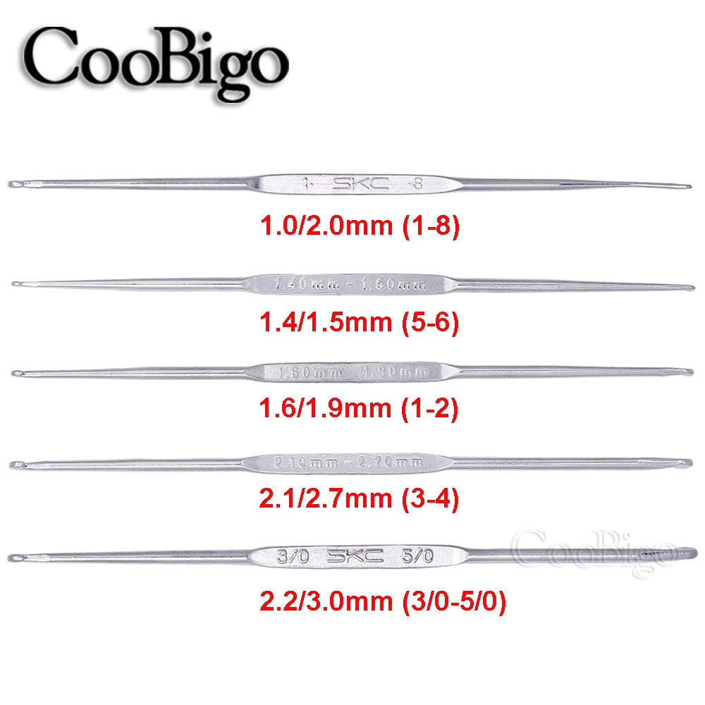 Description Picture 3 of item1-3mm Double Crochet Hooks Set Knitting Needles Weave Handmade Sweater DIY Knit Craft Accessories Metal Handle 2 In 1 1/5pcs