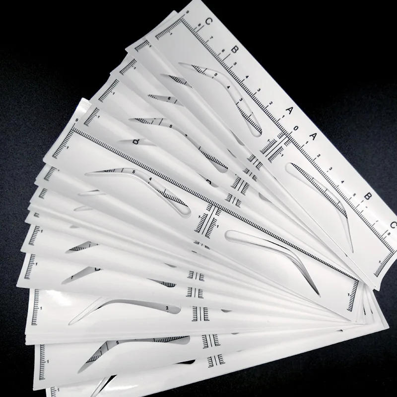Description Picture 3 of item15/25pcs Airbrush Eyebrow Sticker Microblading Eyebrow Stencil Sticker Brow Mapping Guide Shape Tape PMU Tool Accessories Supply