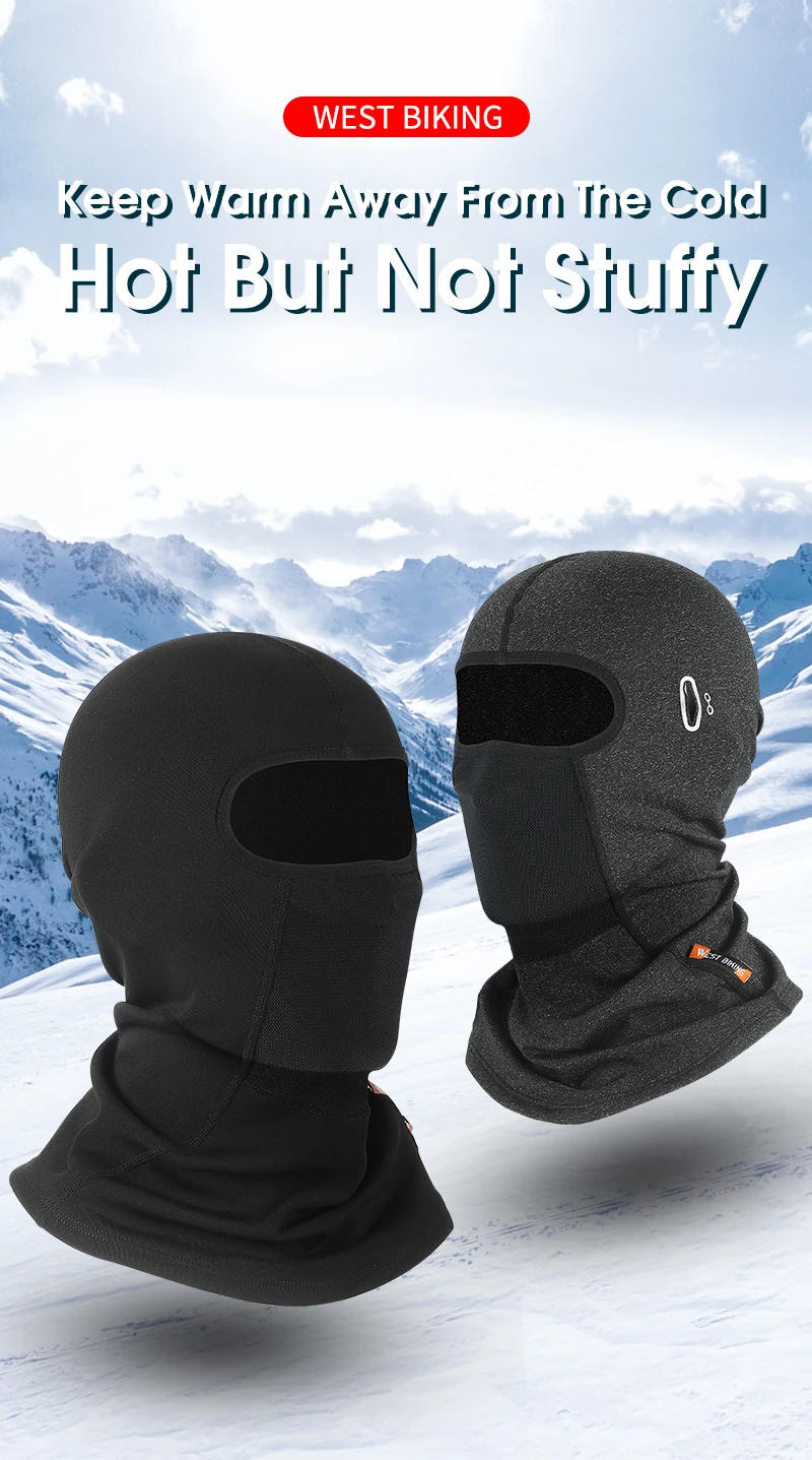 Description Picture 2 of itemWEST BIKING Winter Cycling Cap Thermal Fleece Balaclava Scarf Sport Running Skiing Riding Motorcycle Hat Bicycle Windproof Cap