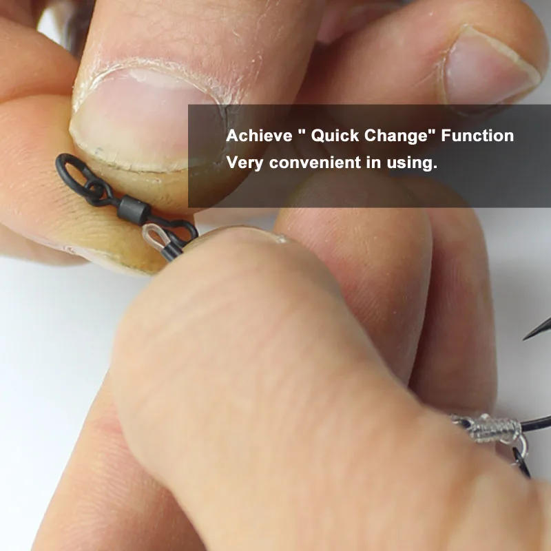 Description Picture 4 of item20pcs Carp Fishing Accessories Swivel Round Quick change Ring swivels UK size 11 Ronnie 360 Chod Carp Fishing Rigs