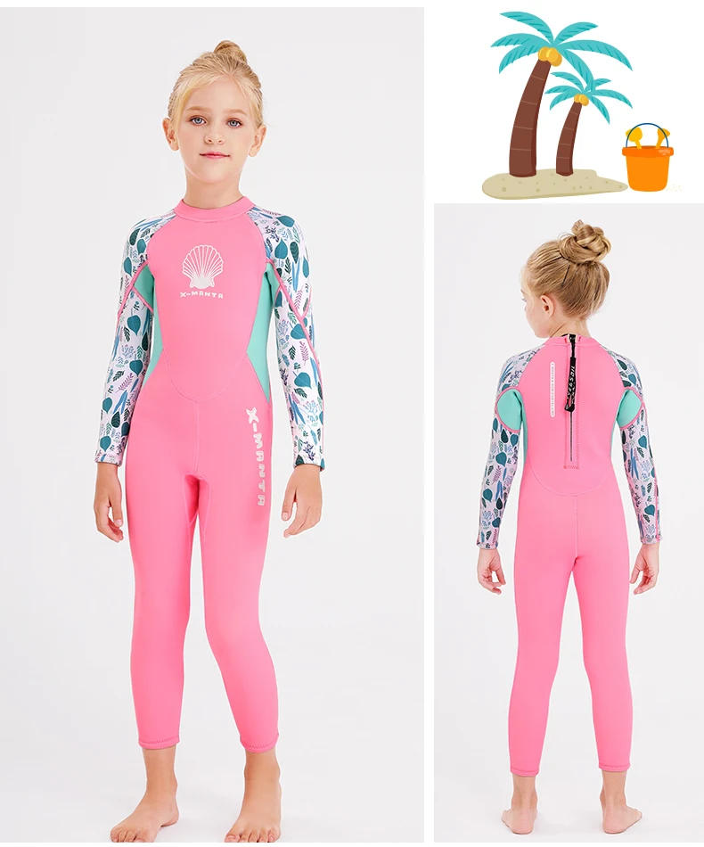 Description Picture 6 of itemgirls wetsuit diving suit 2.5MM neoprene  swimsuit  long sleeve  surfing jellyfish clothing swimwear for cold water