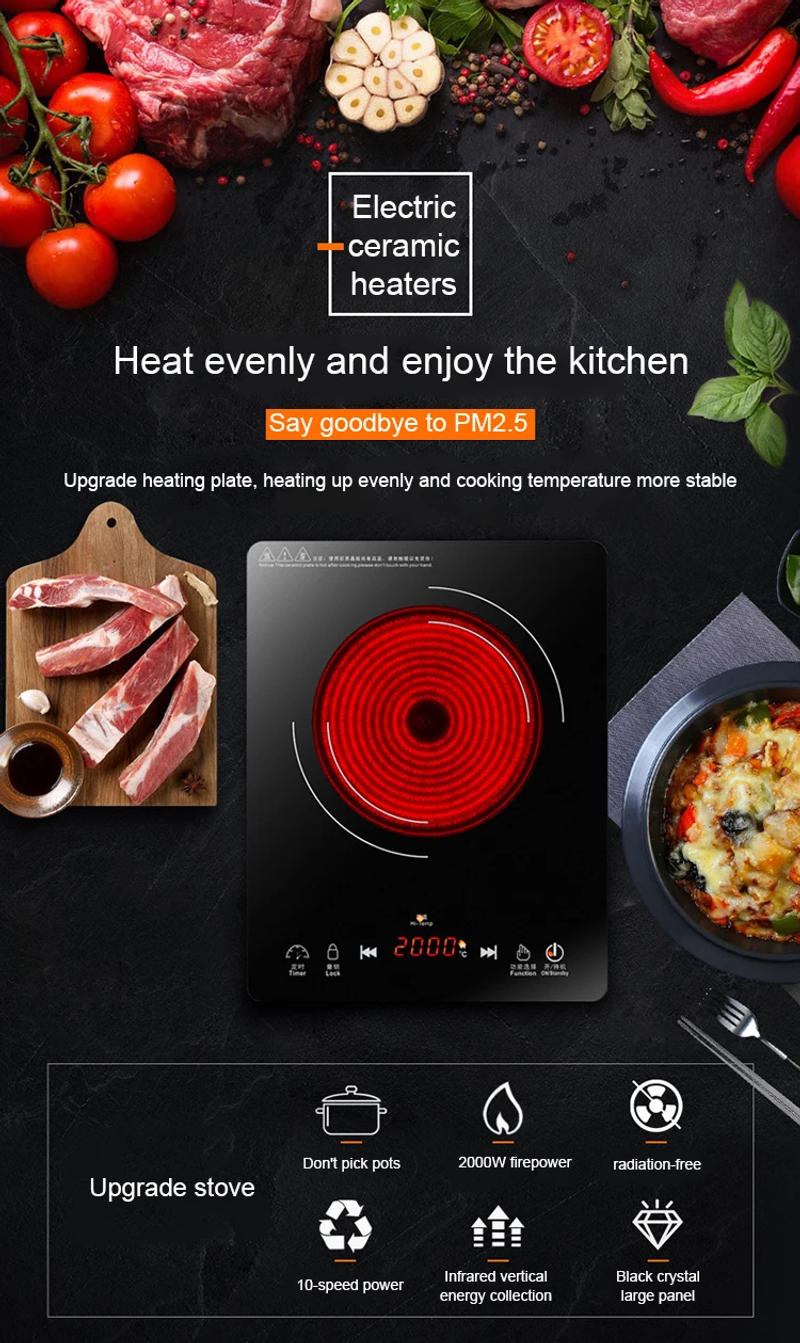 Description Picture 2 of itemDMWD Household Mini Electric Induction Cooker Heat Milk Water Boiled Countertop Burner Stew Porridge Noodles Hotpot Stove 2000W
