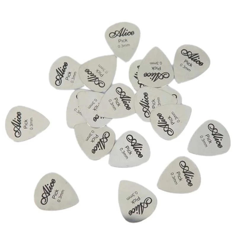 Description Picture 6 of item5Pcs10Pcs Metal Guitar Pick 0.3mm Thin Durable Silver Color Professional Bass Ukelele Guitar Picks Guitar Amplifier Bass Guitar