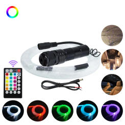 DC12V 2W RGB LED light source led fiber optic lighting 0.75mm*50pcs*2M For Car Sky Starry Lights Decoration &Remote Controller