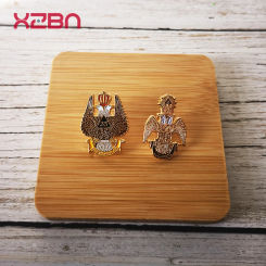 Masonic Lapel Pins Double Headed Eagle Brooch Badge Mason Freemason Ancient & Accepted Scottish Rite 33 Degree DEUS MEUMQUE JUS