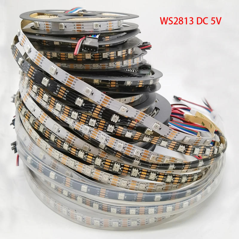 Description Picture 4 of itemWS2813 Led Strip Light Dual Signal Individually Addressable 1m 4m 5m 30 60 100 144 LEDs WS2812B Updated Black White PCB DC5V