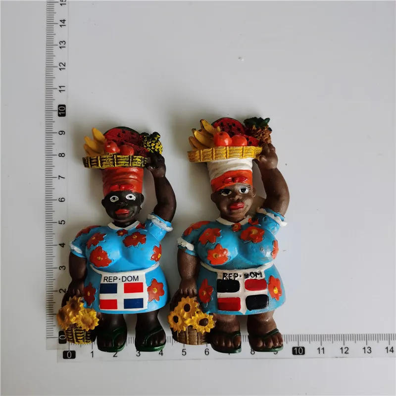 Description Picture 6 of itemDominican Republic Black Lady Carnival Bus Santa Domingo Church Punta Cana Macaw Resin fridge Magnet Tourist Souvenirs