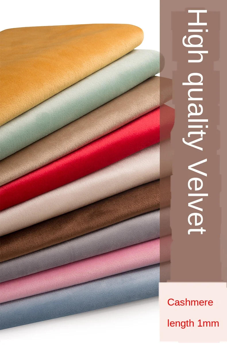 Description Picture 2 of itemThickened Velvet Fabric High Quality Sofa Curtain Pillow Black and White Brocade Blue Sequin Fabric for Sewing Dress 50cm*155CM