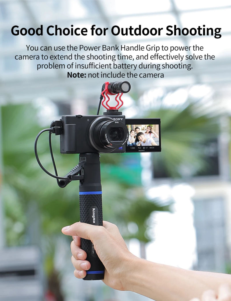 Description Picture 4 of itemKingMa 10000mAh Mobile Power Supply Charging Selfie Stick for GoPro Hero 20W PD/QC Fast Charge Power Bank Battery Hand Grip