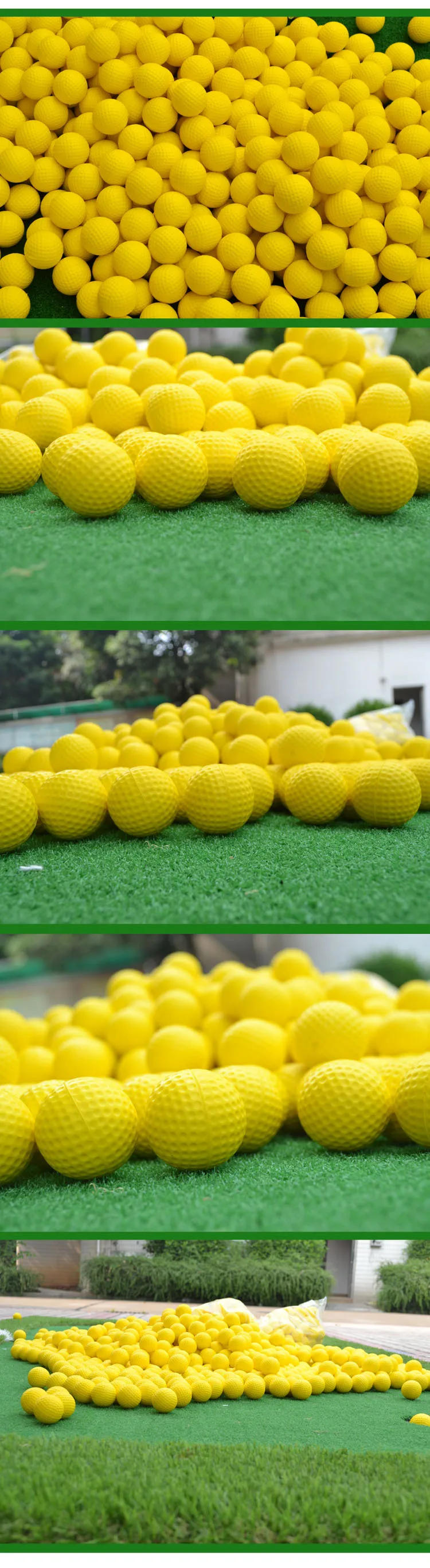Description Picture 2 of item10Pcs Yellow PU Foam Golf Balls Sponge Elastic Indoor Outdoor Practice Training