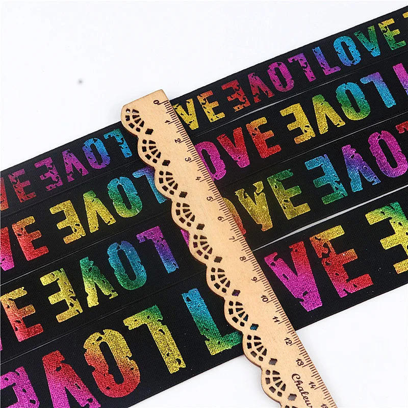 Description Picture 4 of item2/2.5/3/4cm Elastic Band LOVE Alphabet Jacquard Rubber Band Waistband Elastic Trousers Webbing DIY Sweing Accessories 1Meter