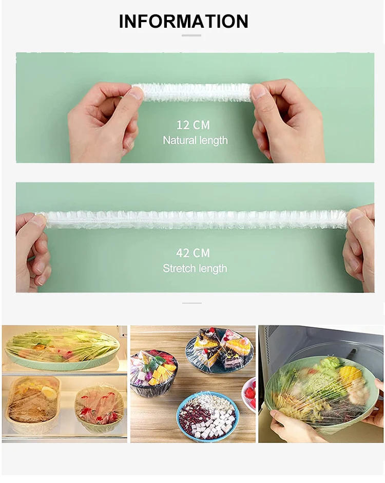 Description Picture 3 of itemDisposable Food Storage Covers Bags for Bowls Plates Dishes Shower Cap Reusable Food Storage Elastic Fresh Keeping Silicone Lid