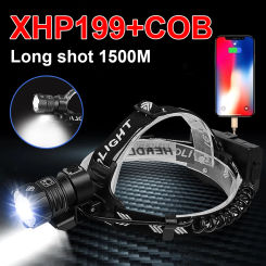 New update XHP199 Super Powerful Led Headlamp Head Flashlight Torch USB Rechargeable LED Headlight 18650 Fishing Head Lamp Light