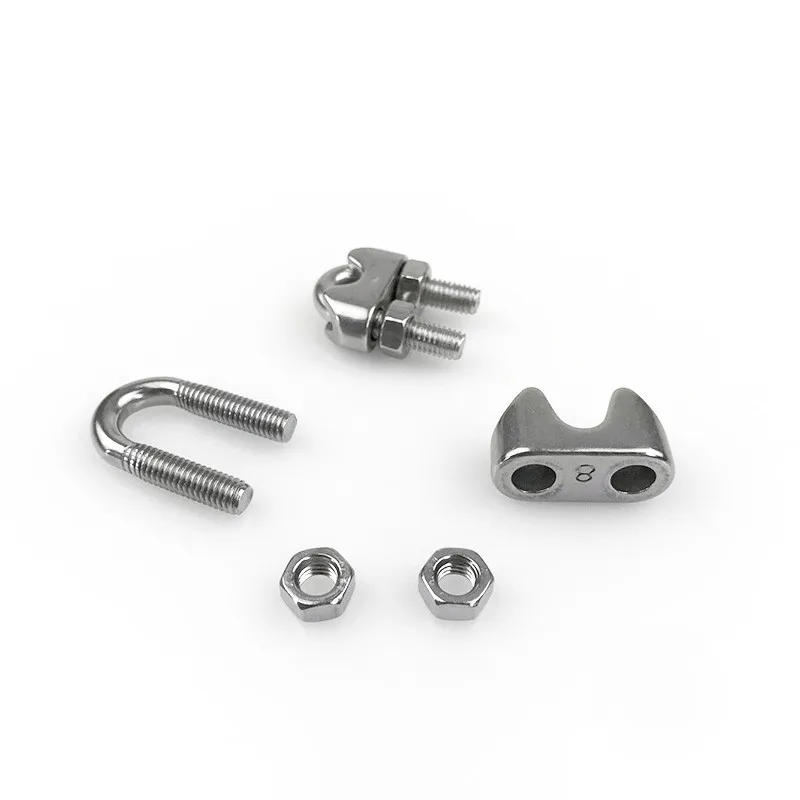 Description Picture 4 of item1pc-5pcs 304 Stainless Steel Wire Rope Clips M2/3/4/5/6/8/10/12mm U type clamp Wire Rope Clip Cable Bolts Rigging clamps